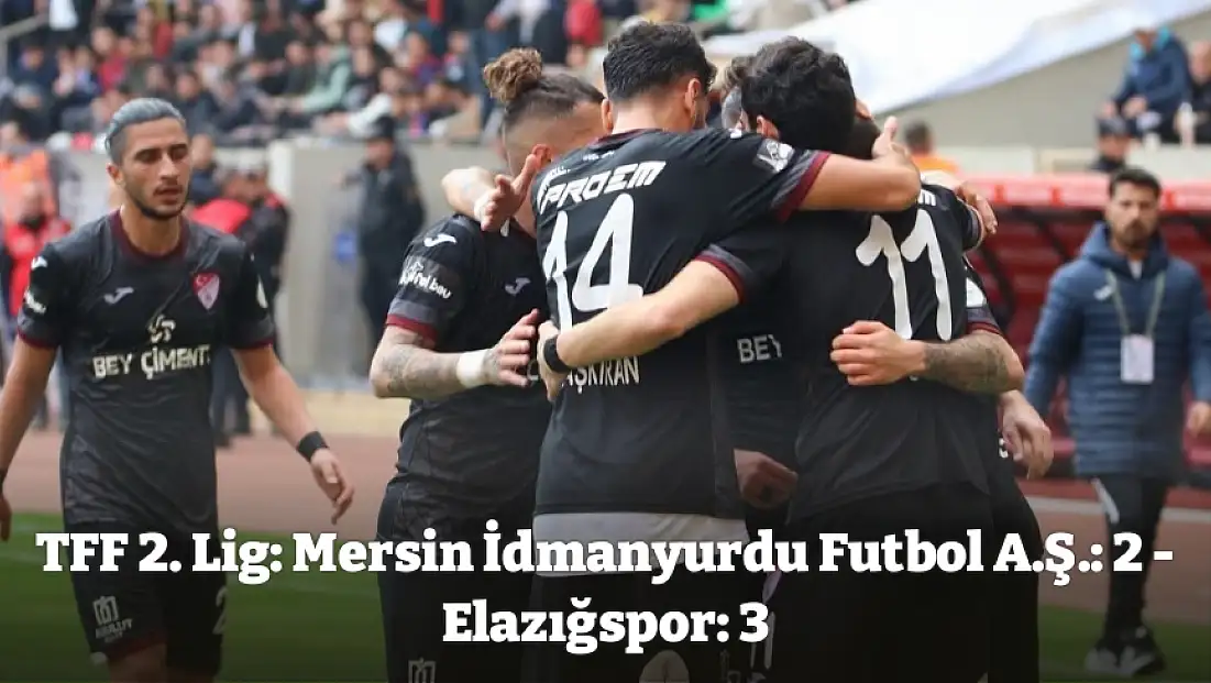 TFF 2. Lig: Mersin İdmanyurdu Futbol A.Ş.: 2 - Elazığspor: 3