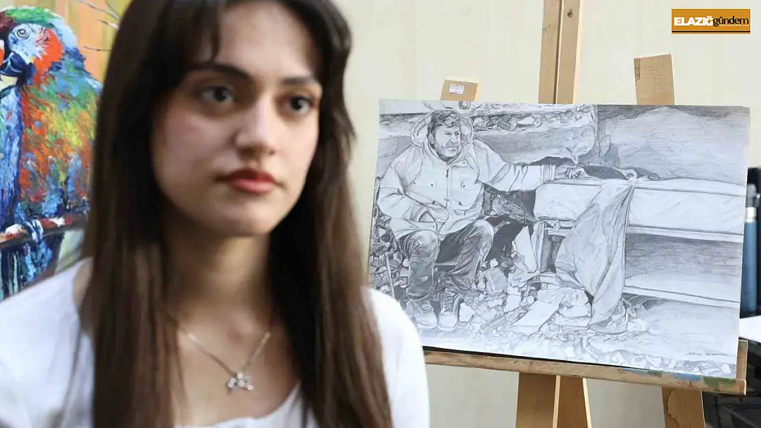 16 yaşındaki depremzede ressam, asrın felaketini sanatıyla yansıttı