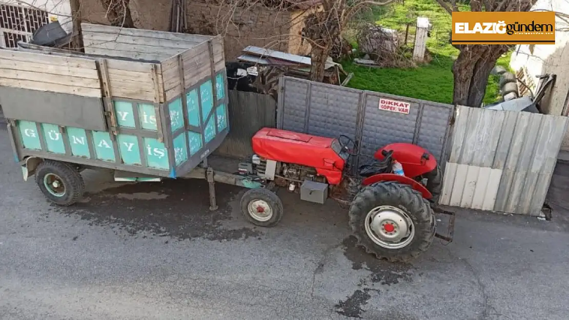 Baskil'de bahçe içerisindeki römorku çaldılar