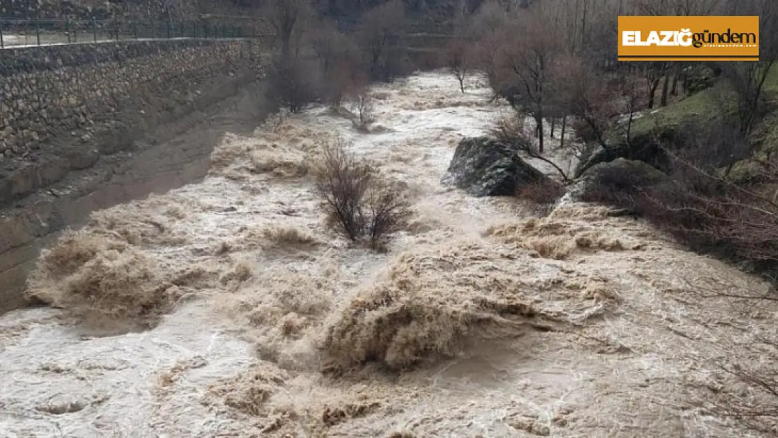 Çemişgezek'te yoğun yağış nedeniyle Tağar Çayı taştı