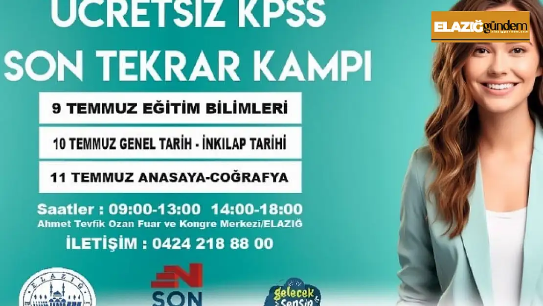 Elazığ Belediyesi ücretsiz KPSS son tekrar kampı başladı