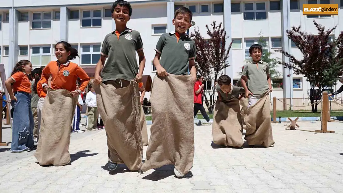 Elazığ'da 'Geleneksel Oyun Tırı' çocukları doyası eğlendirdi
