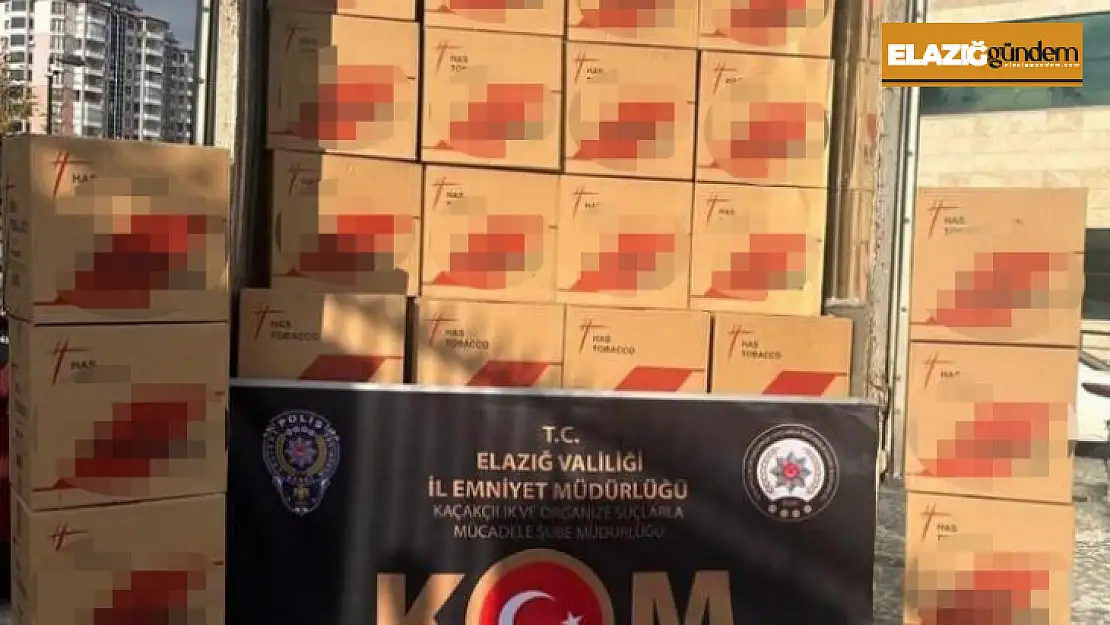 Elazığ'da 1 milyon 505 bin adet paketlenmiş makaron ele geçirildi