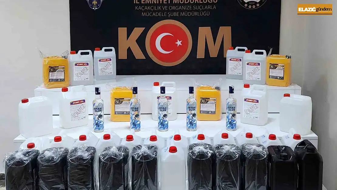 Elazığ'da 190 litre etil alkol ele geçirildi: 11 şüpheliye işlem yapıldı