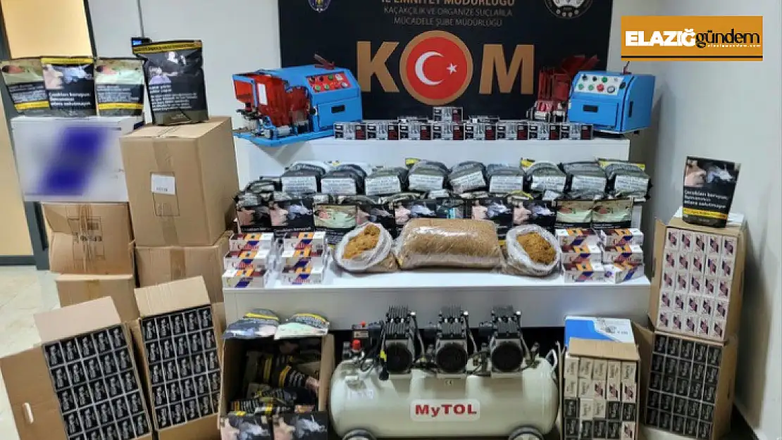 Elazığ'da 50 bin boş, 12 bin 800 de dolu bandrolsüz makaron ele geçirildi