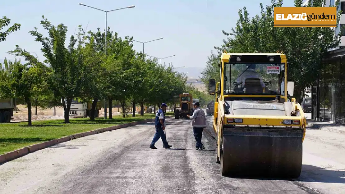 Elazığ'da asfalt bakım ve onarım çalışması yapıyor