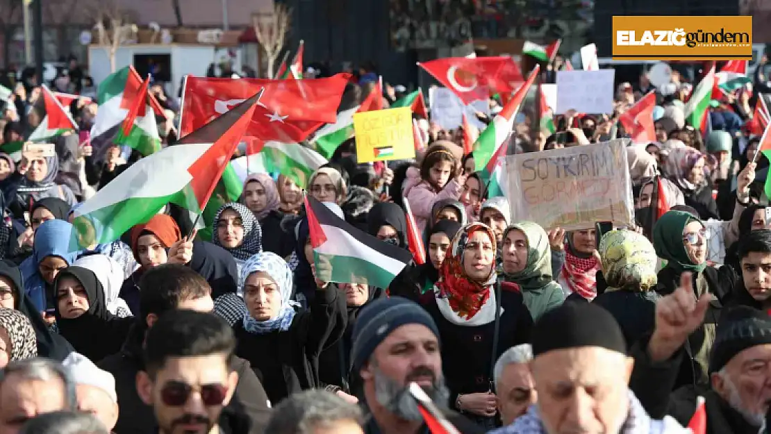 Elazığ'da binlerce kişi Filistin için yürüdü