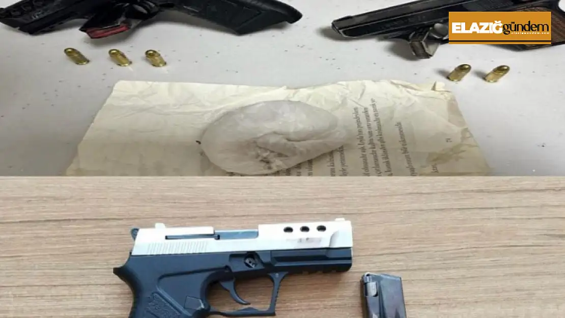 Elazığ'da bir şüpheli yakalanırken, 3 adet ruhsatsız tabanca ele geçirildi