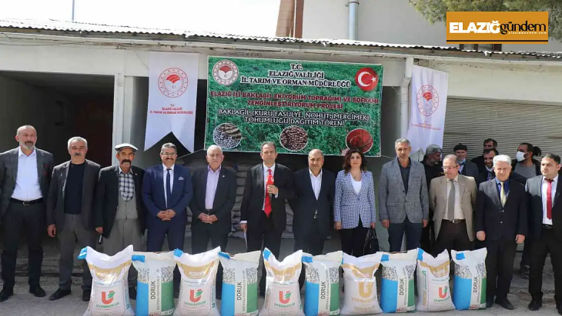 Elazığ'da çiftçilere baklagil tohum desteği