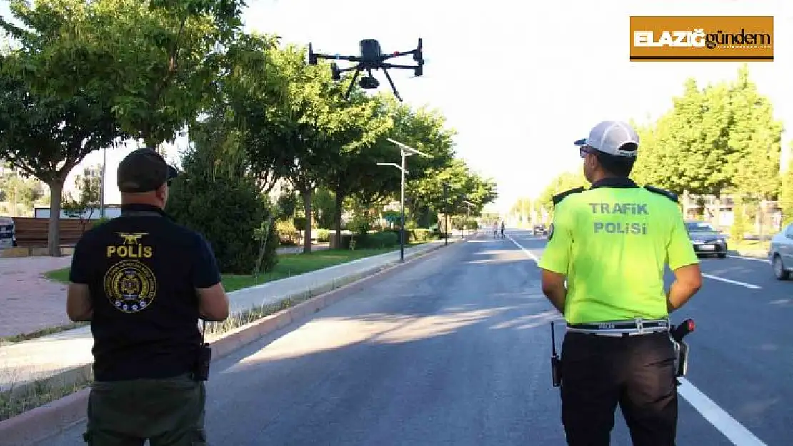 Elazığ'da dron destekli trafik denetimi