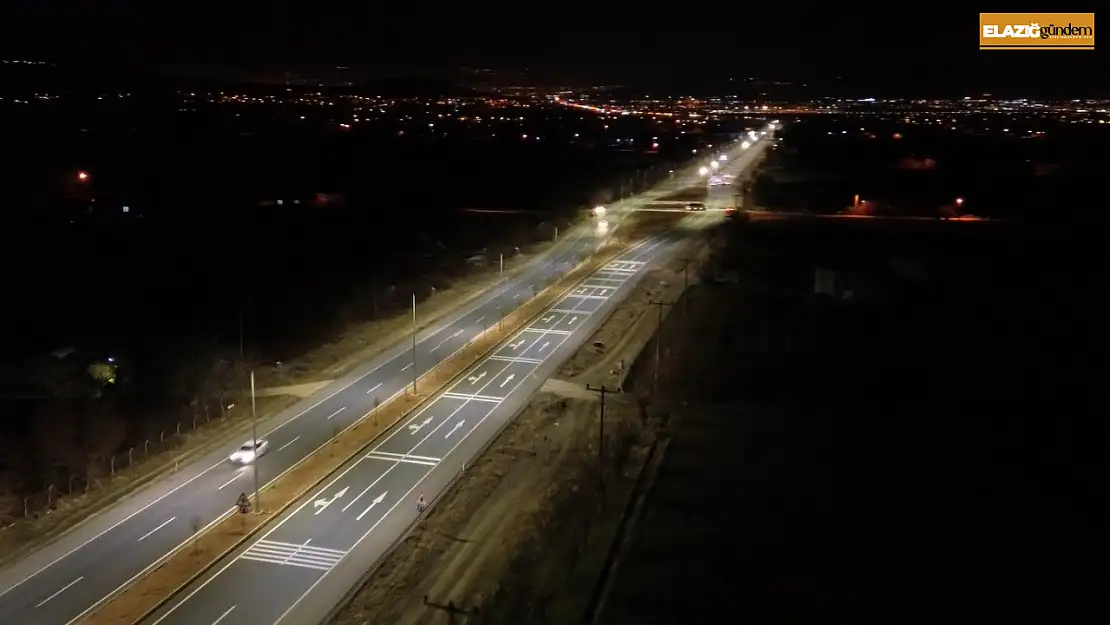 Elazığ'da ışıklandırılan şehirlerarası yollar daha güvenli hale getirildi