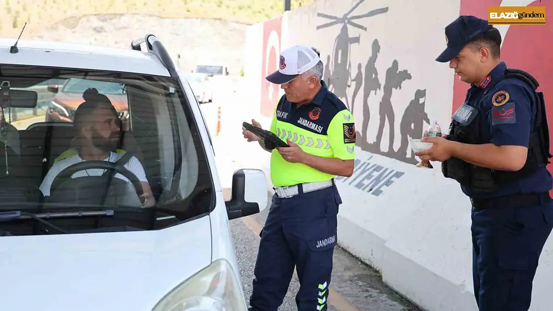 Elazığ'da jandarma ekiplerinin bayram denetimi sürüyor