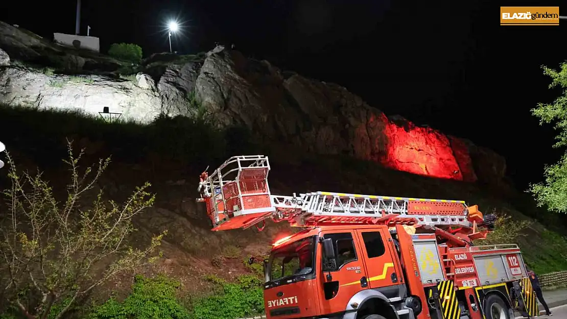 Elazığ'da kayalıklara çıkarak atlamak isteyen şahsı ekipler ikna etti