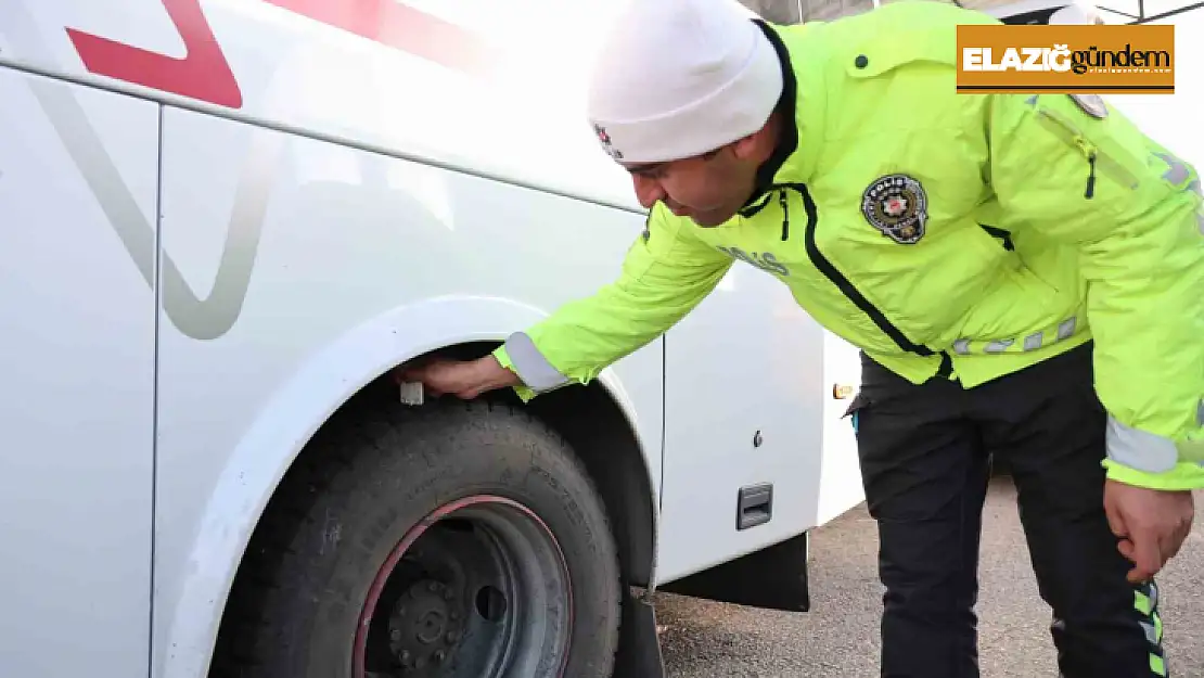 Elazığ'da kış lastiği denetimleri sürüyor