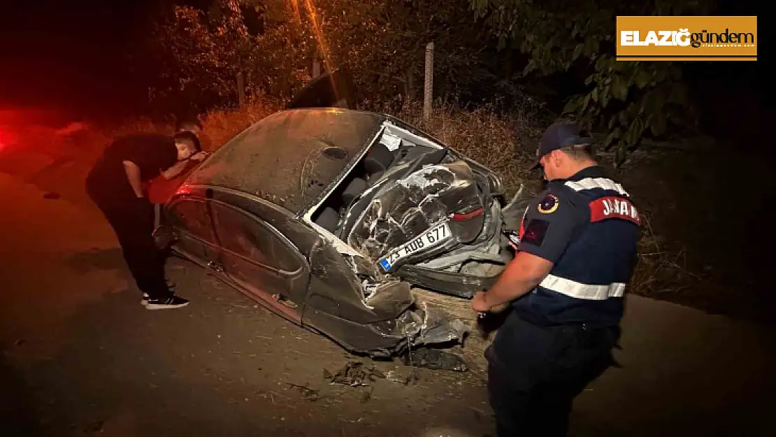 Elazığ'da kontrolden çıkan araç yoldan çıktı: 2'si ağır 3 yaralı