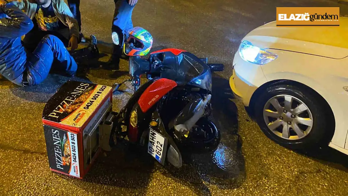 Elazığ'da motosikletli kurye ile otomobil çarpıştı: 1 yaralı