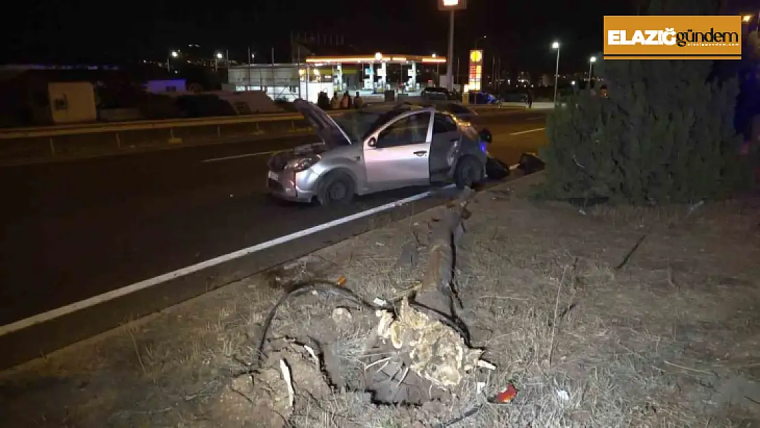 Elazığ'da otomobil ağaca çarptı: 3 yaralı