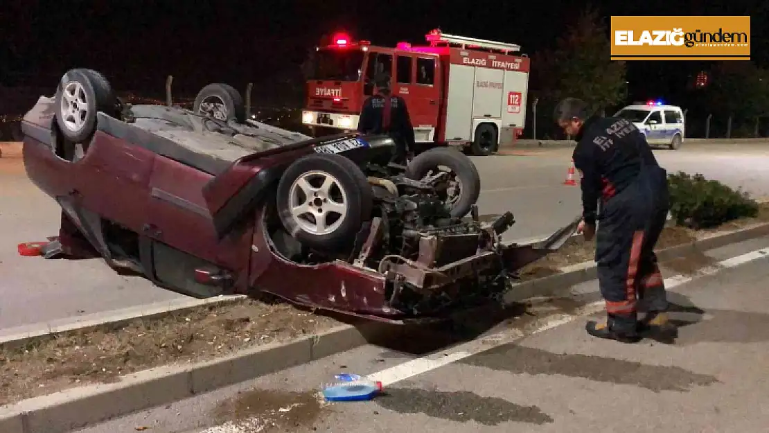 Elazığ'da otomobil takla attı: 3 yaralı