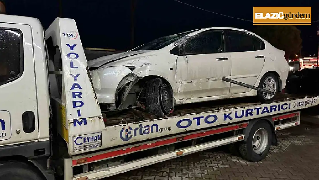 Elazığ'da otomobil, tünel içerisinde takla attı