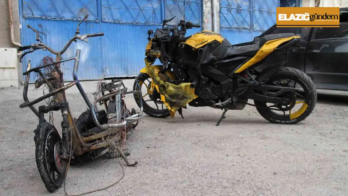 Elazığ'da yangın! 400 bin liralık motosikletler kül oldu