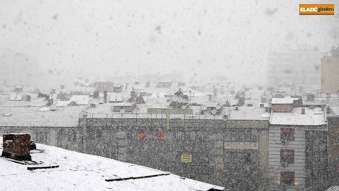 Elazığ'da yoğun kar yağışı başladı