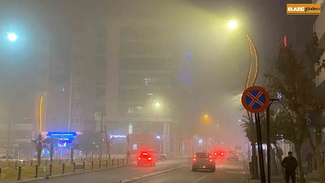 Elazığ'da yoğun sis: Görüş mesafesi 5 metreye kadar düştü