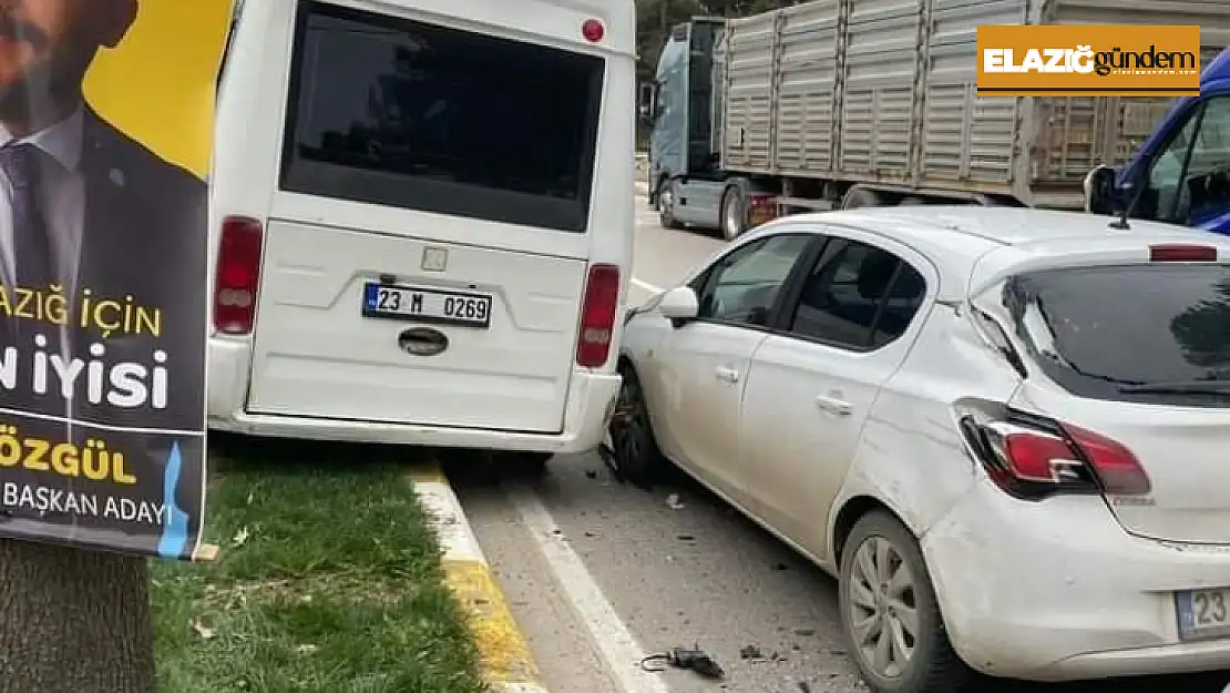 Elazığ'da zincirleme kaza: 3 araçta maddi hasar oluştu