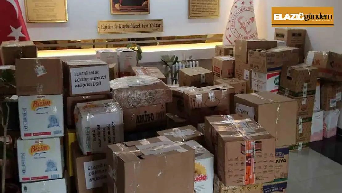 Elazığ Halk Eğitim Merkezi'nden deprem bölgesine yardım