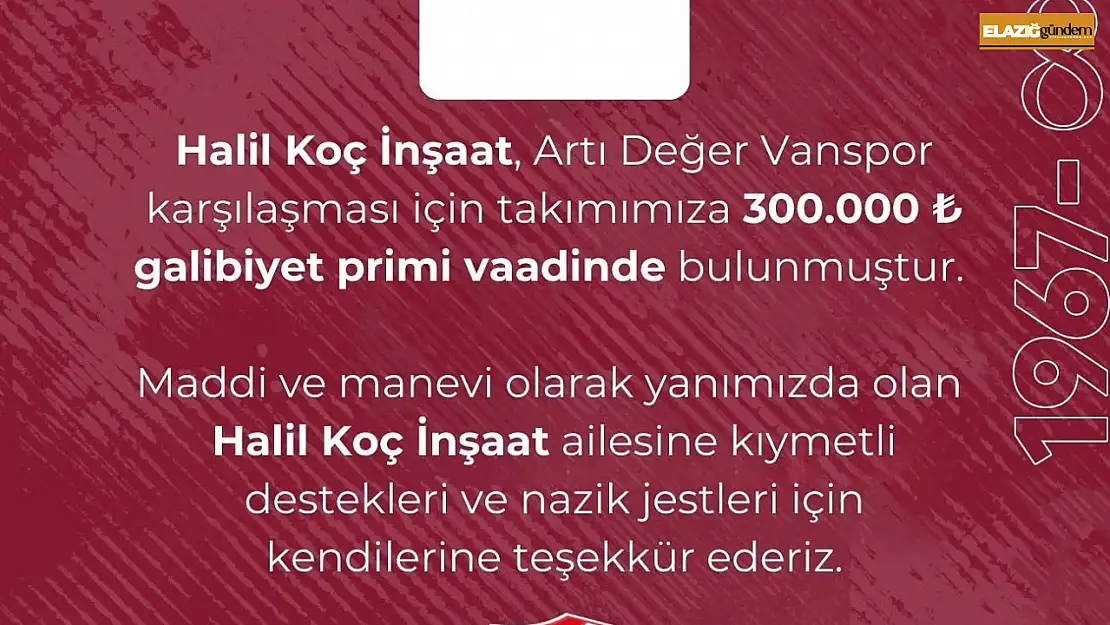 Elazığspor'a prim dopingi