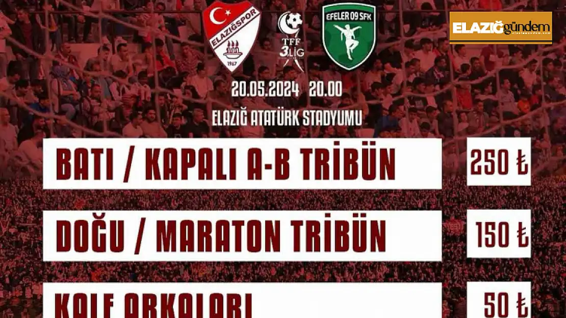 Elazığspor'dan son maça özel hatıra bileti