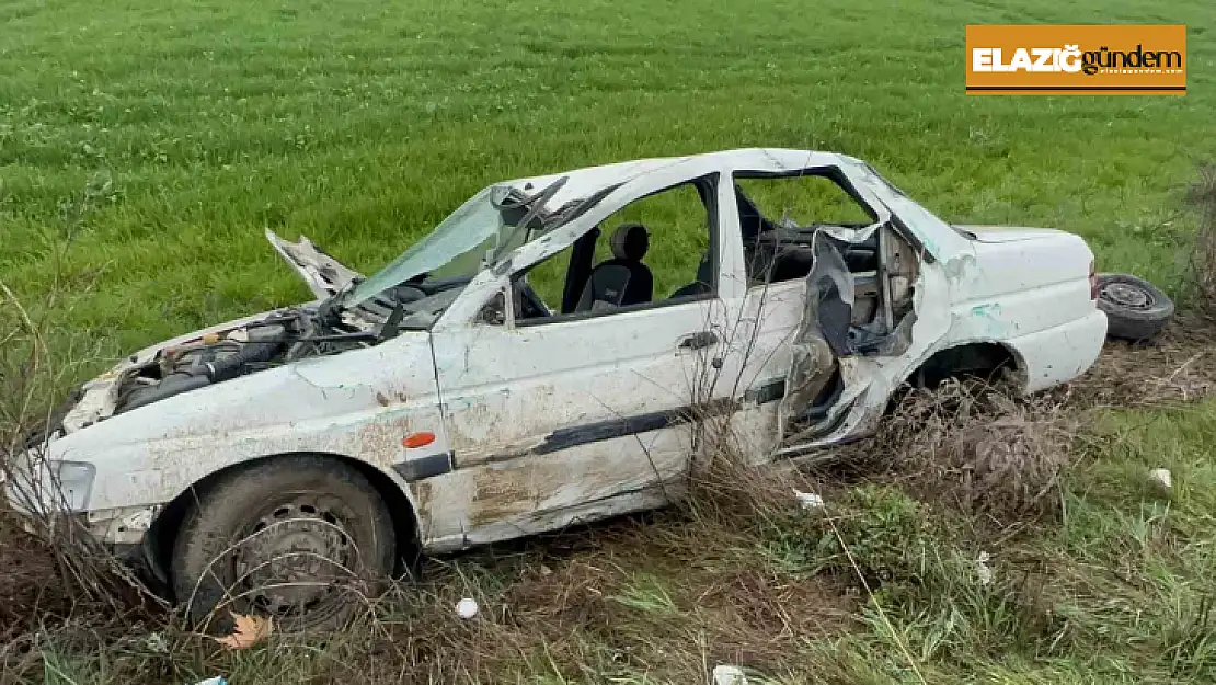 Hurdaya dönen araçtan sağ çıktı