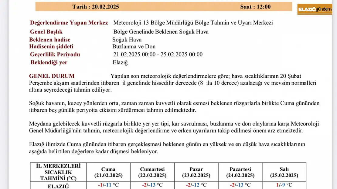 Meteorolojiden don ve buzlanma uyarısı