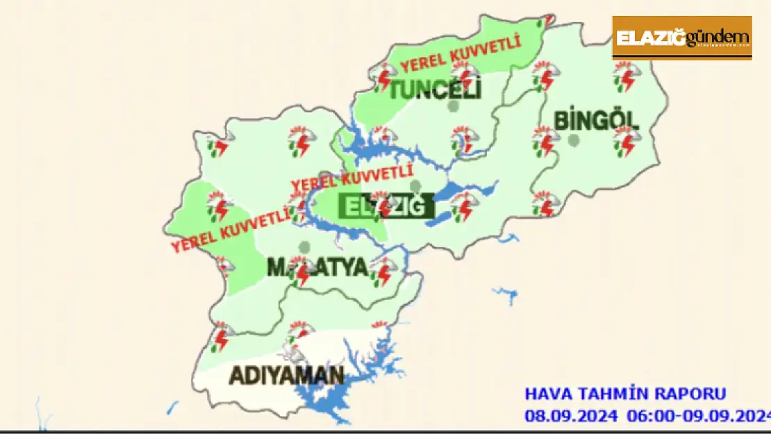 Meteorolojiden Elazığ için kuvvetli yağış uyarısı