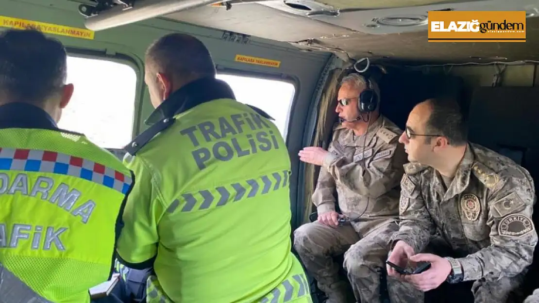 Tunceli'de helikopterli trafik denetimi