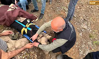 Uçurumdan düşen vatandaşı itfaiye ekipleri kurtardı