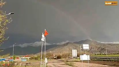Elazığ'da gökkuşağı görenleri mest etti