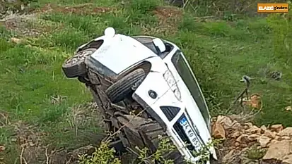 Elazığ'da otomobil yan yattı: 1 yaralı