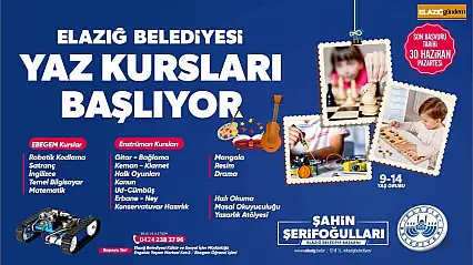 Elazığ Belediyesi yaz kursları başlıyor