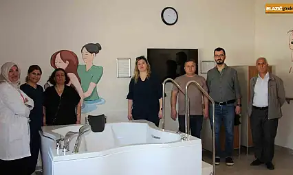 Kahta Devlet Hastanesi yetkilileri Elazığ'da suda doğum ünitesini inceledi
