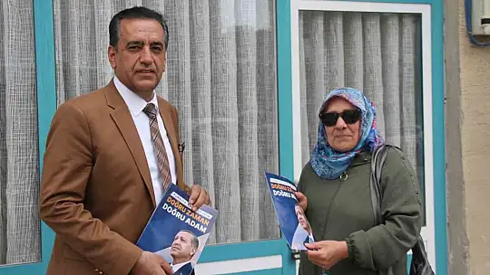 Av. Dinç, sokak sokak gezerek Cumhurbaşkanı Erdoğan'a destek topluyor