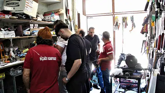 Bıçak bileme ustalarının 'Kurban Bayramı' yoğunluğu