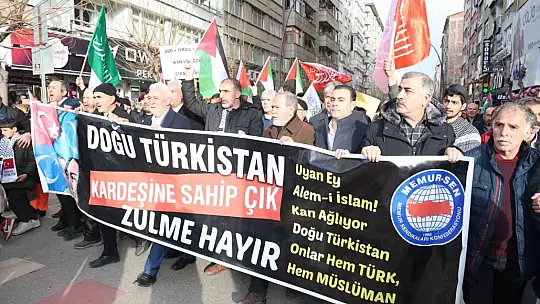 Elazığ'da binlerce kişi Filistin için yürüdü