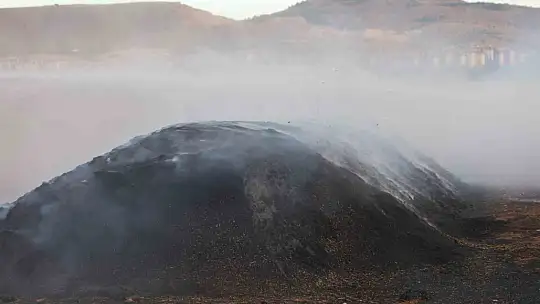 Elazığ'da çıkan yangında 400 ton saman kül oldu