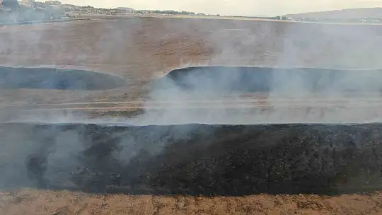 Elazığ'da çıkan yangında 400 ton saman kül oldu