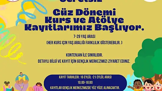 Elazığ Gençlik Merkezi'nde yeni dönem başlıyor