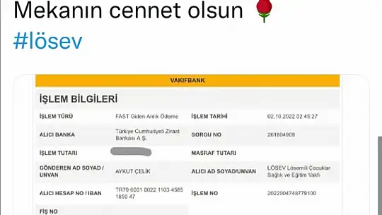Elazığlı şehidin vasiyeti üzerine LÖSEV'e bağış yağdı