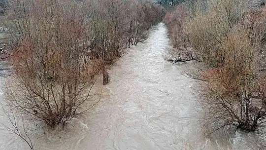 Arapgir'de Kozluk Çayı taştı