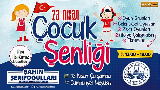 Elazığ Belediyesinden 23 Nisan çocuk şenliği