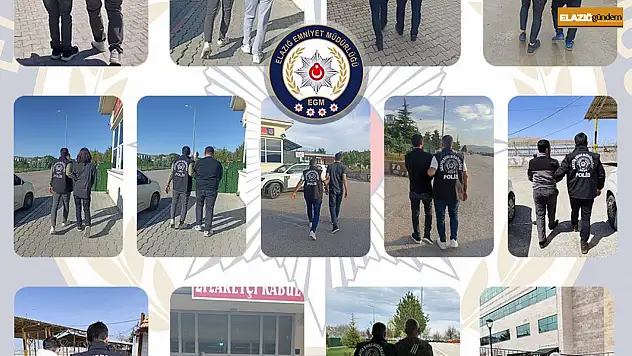 Elazığ'da kesinleşmiş hapis cezası bulunan 95 şahıs yakalandı