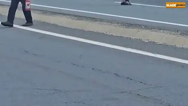 Elazığ'da seyir halindeki kamyon alev aldı